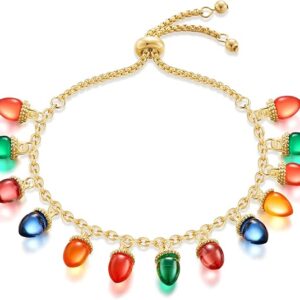 Women’s Christmas Light Bead Charm Bracelet