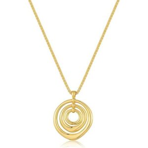 18K Gold-Plated Brass Irregular Oval Pendant Necklace