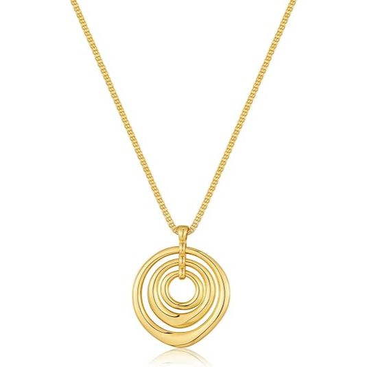 18K Gold-Plated Brass Irregular Oval Pendant Necklace